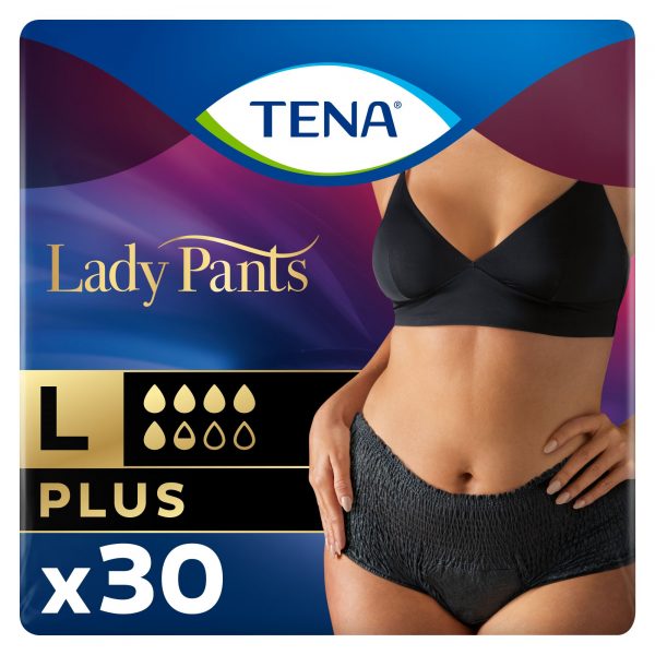 TENA Lady Pants Plus Noir L (95-130 cm), bielizna chłonna, 30 sztuk - obrazek 2