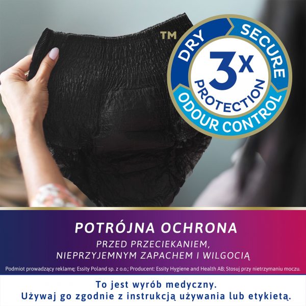 TENA Lady Pants Plus Noir L (95-130 cm), bielizna chłonna, 30 sztuk - obrazek 9