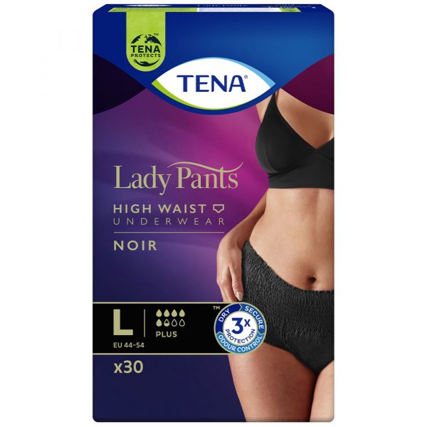 TENA Lady Pants Plus Noir L (95-130 cm), bielizna chłonna, 30 sztuk