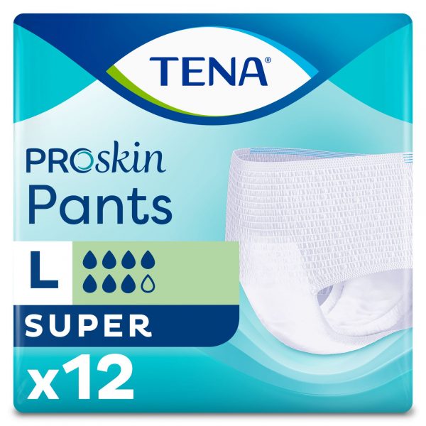 TENA Pants ProSkin Super L (100-135 cm), majtki chłonne, 12 sztuk - obrazek 2
