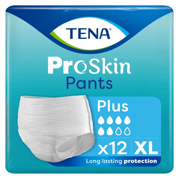 TENA Pants ProSkin Plus XL (120-160 cm), majtki chłonne, 12 sztuk